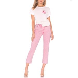 RILEY HIGH RISE STRAIGHT CROP AGOLDE. Size 23. Color: pink/potion